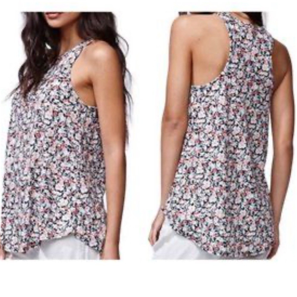 Wilfred Aritzia Tank Top Women Large Floral Silk Cottagecore Romantic Coquette